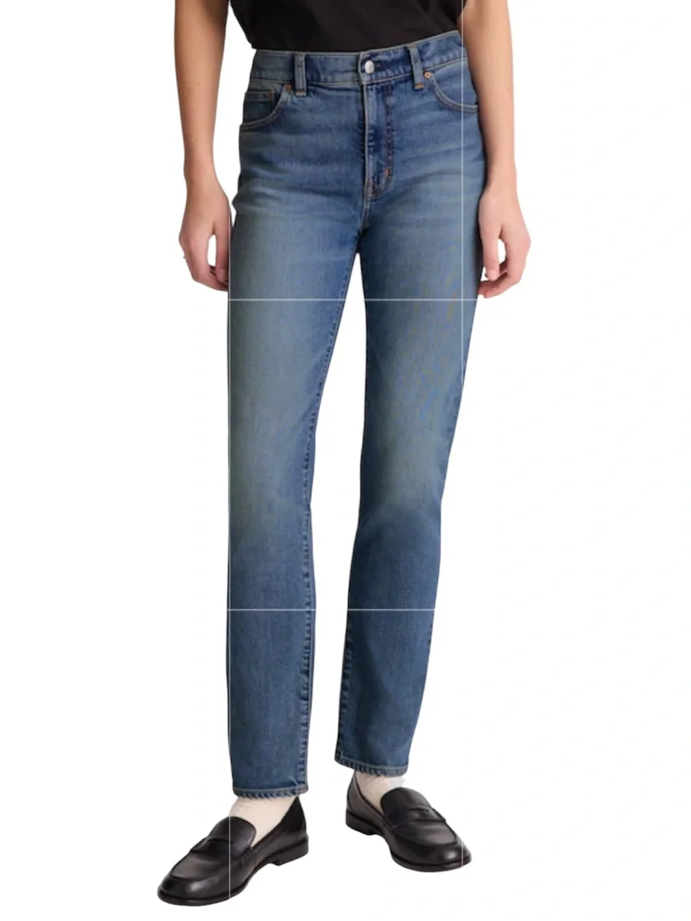 Madewell Women's The Petite Jules Slim-Straight Jean Blue Concho Wash Size 23P